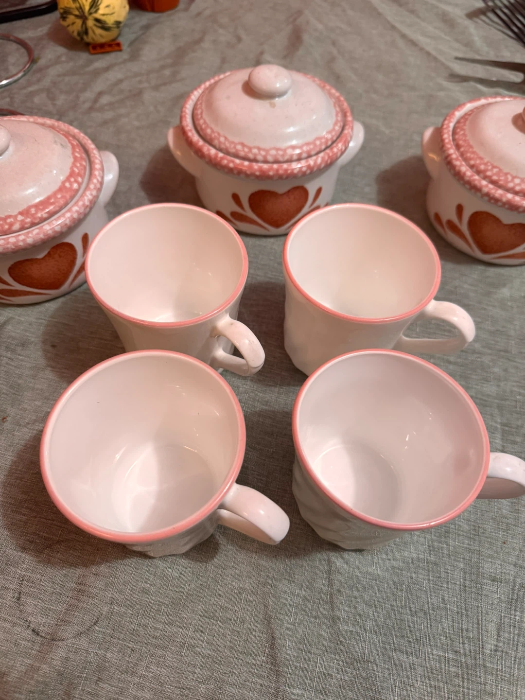 Valentines Sale! Ceramic Soup Bowls & Mugs Set 🥕 - photo 3