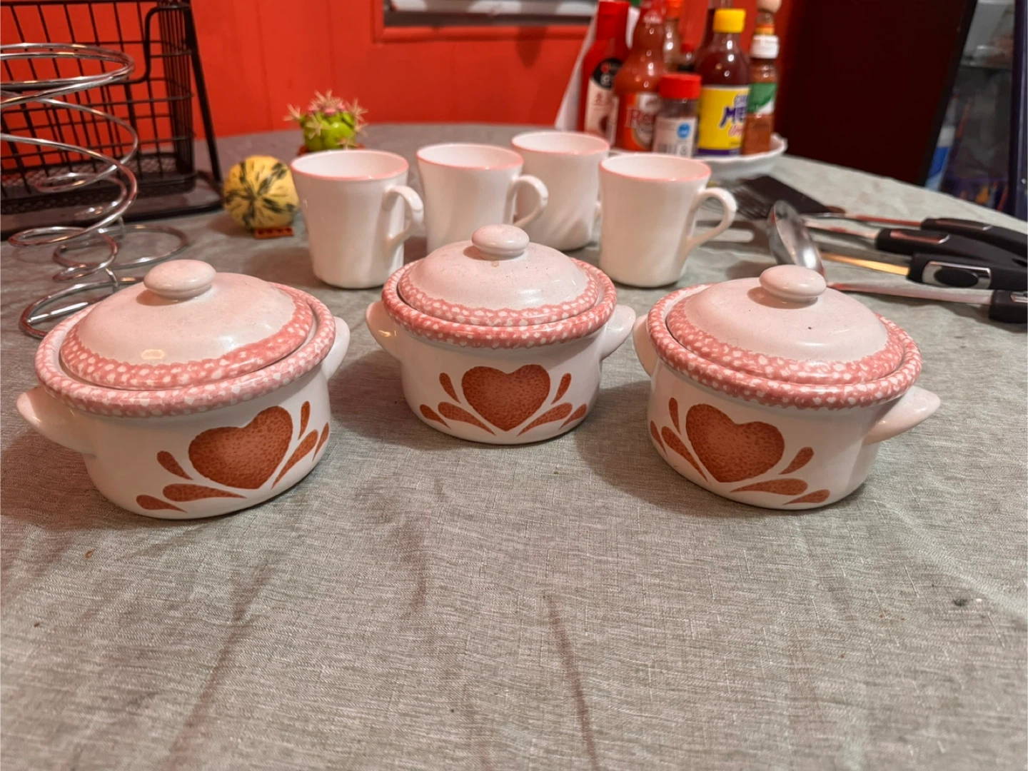 Valentines Sale! Ceramic Soup Bowls & Mugs Set 🥕 - photo 4
