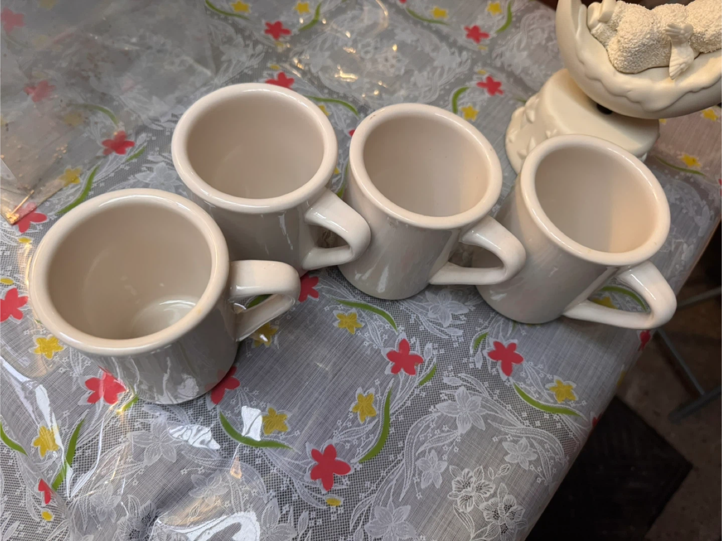 4 Creamy White Ceramic Coffee Mugs - photo 2