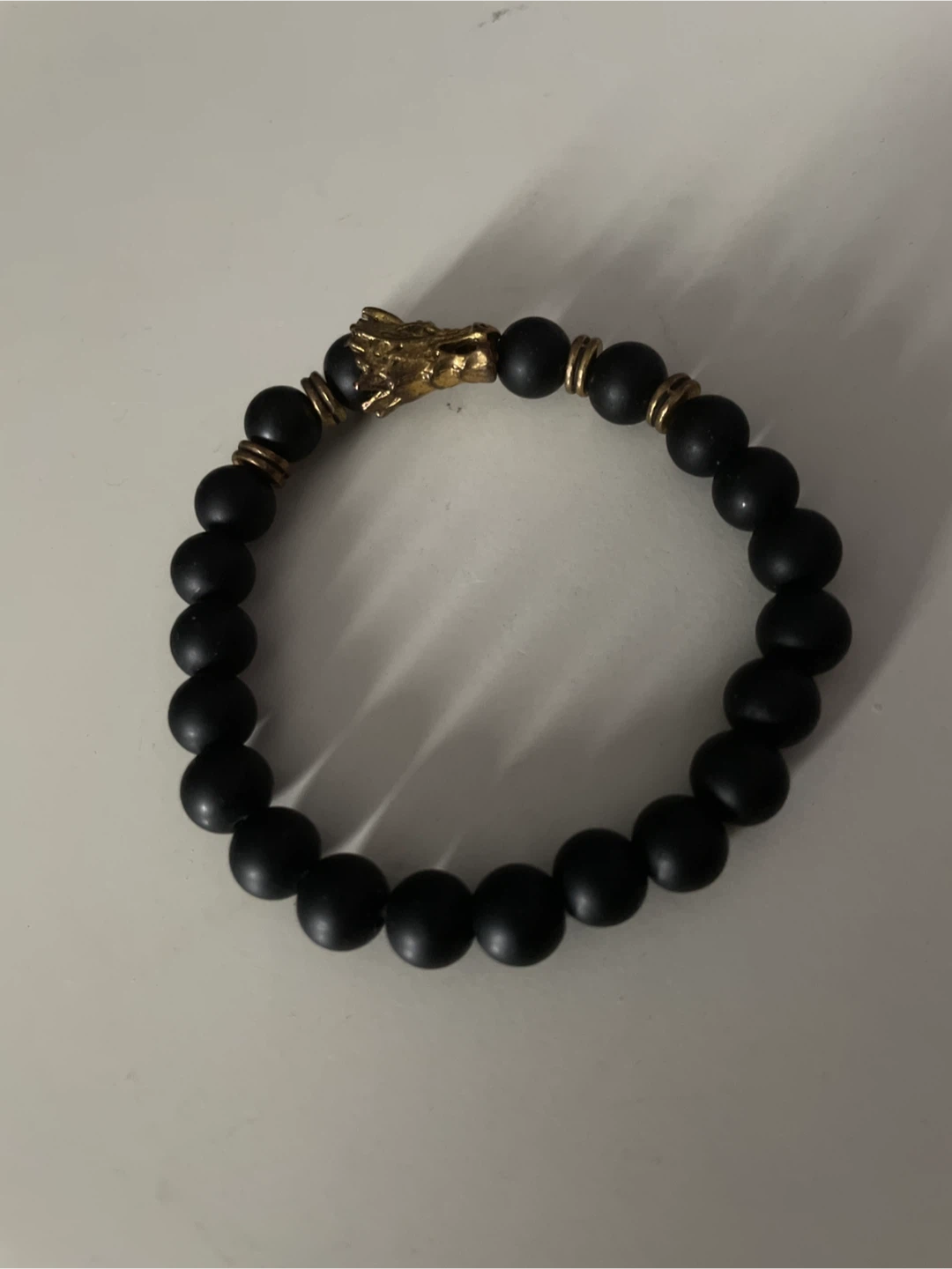 Dragon Head Black Beaded Bracelet