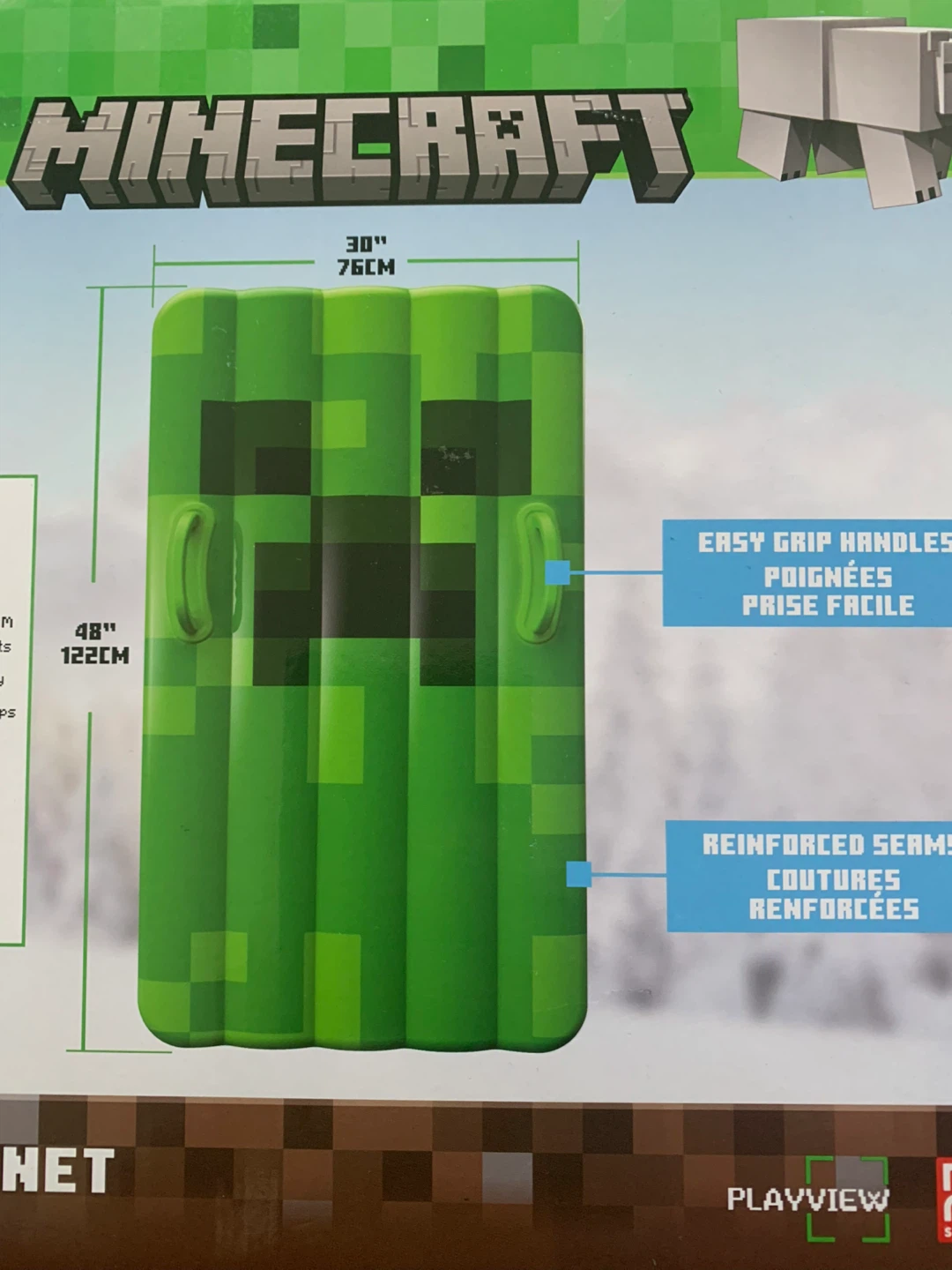 Minecraft Creeper Inflatable Snow Sled - Green - photo 5