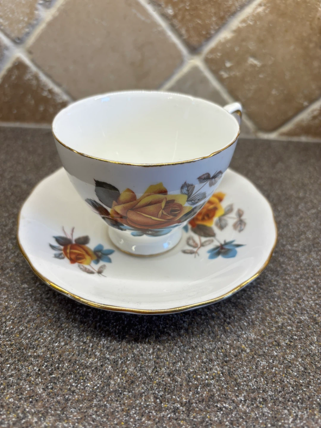 Royal Vale Teacup And Saucer Set-8215 Bone China Vintage