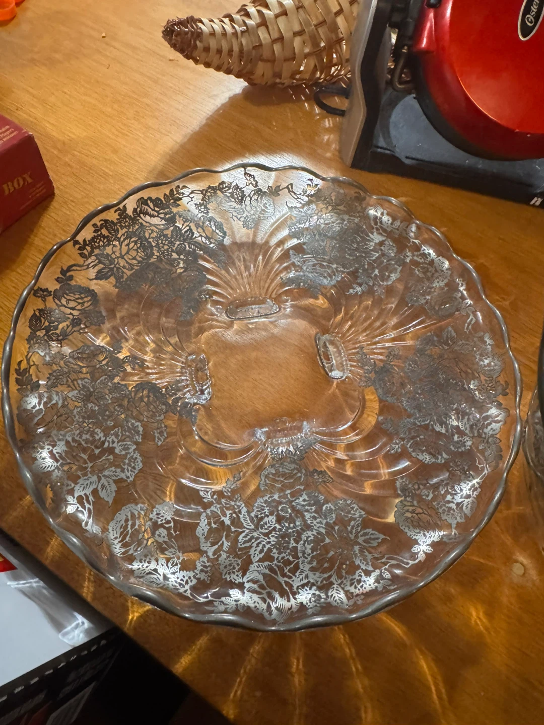 Floral Glass Serving Platter 🥕