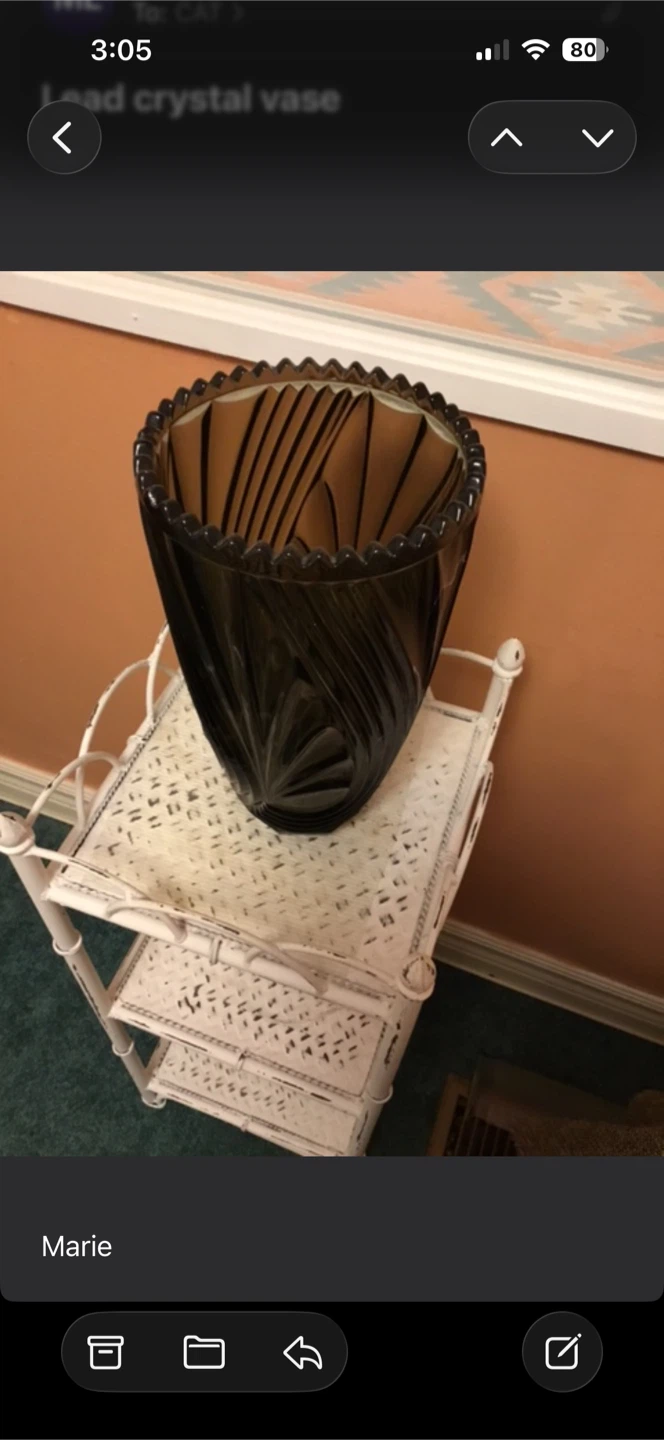 Lead Crystal Vase - Smokey Colour - photo 2