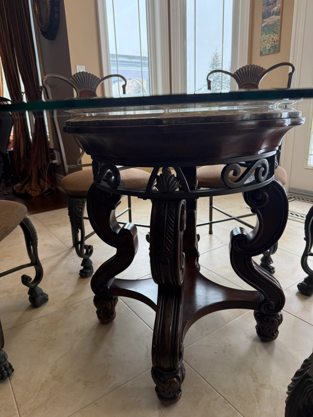 Glass Top Dining Table with 8 Chairs - photo 3