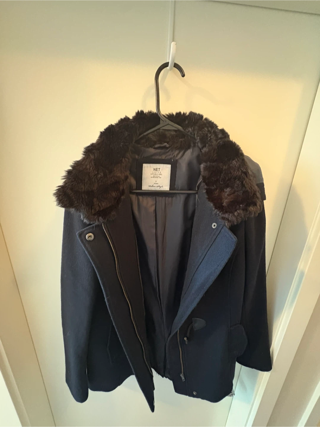 Next Ladies Wool Blend Coat - Size 8