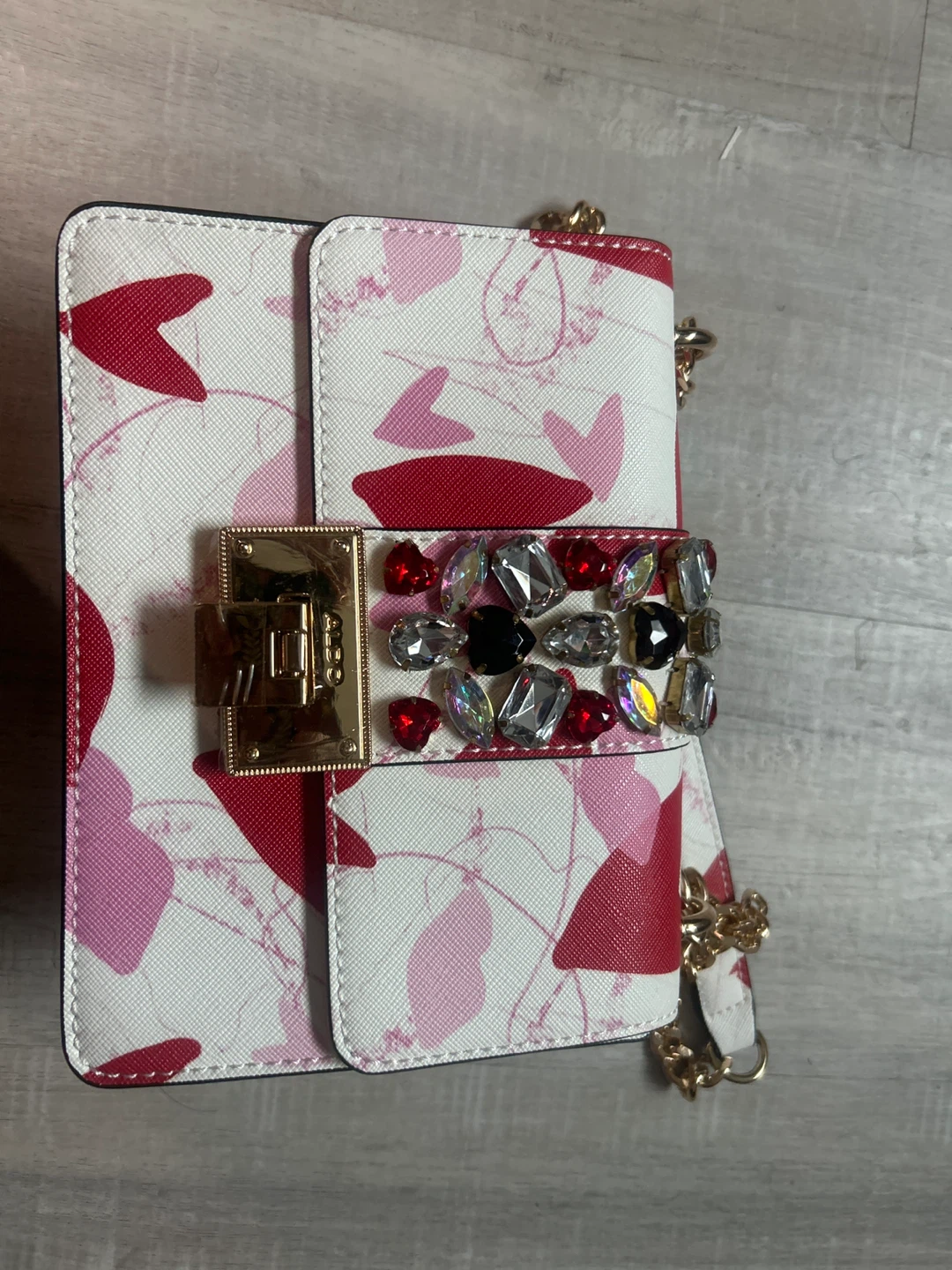 Aldo White & Red Crossbody Bag