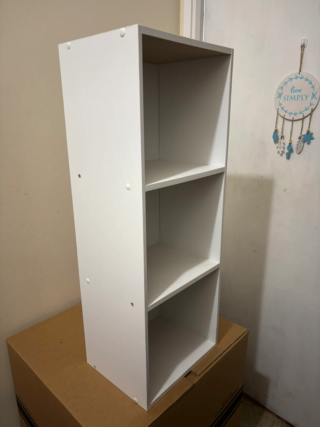 White 3-Shelf Bookcase - photo 2
