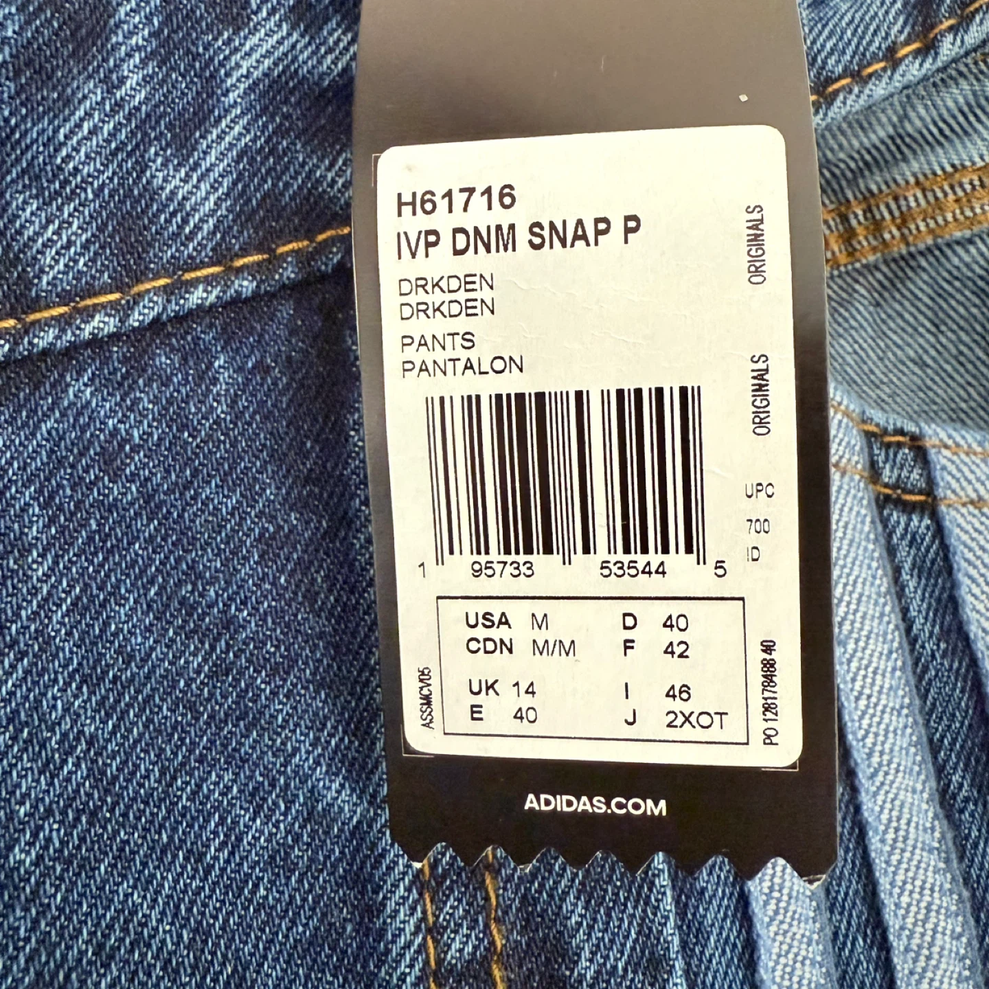 Adidas x Ivy Park Denim Snap Pants - Size M - photo 4