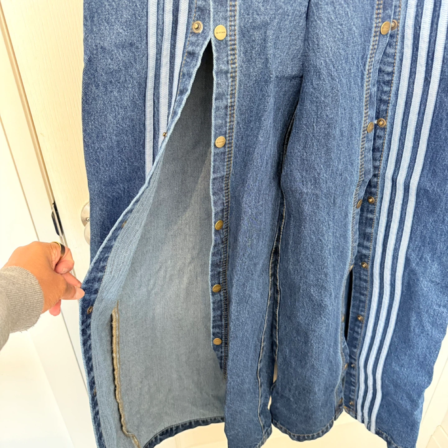 Adidas x Ivy Park Denim Snap Pants - Size M - photo 2