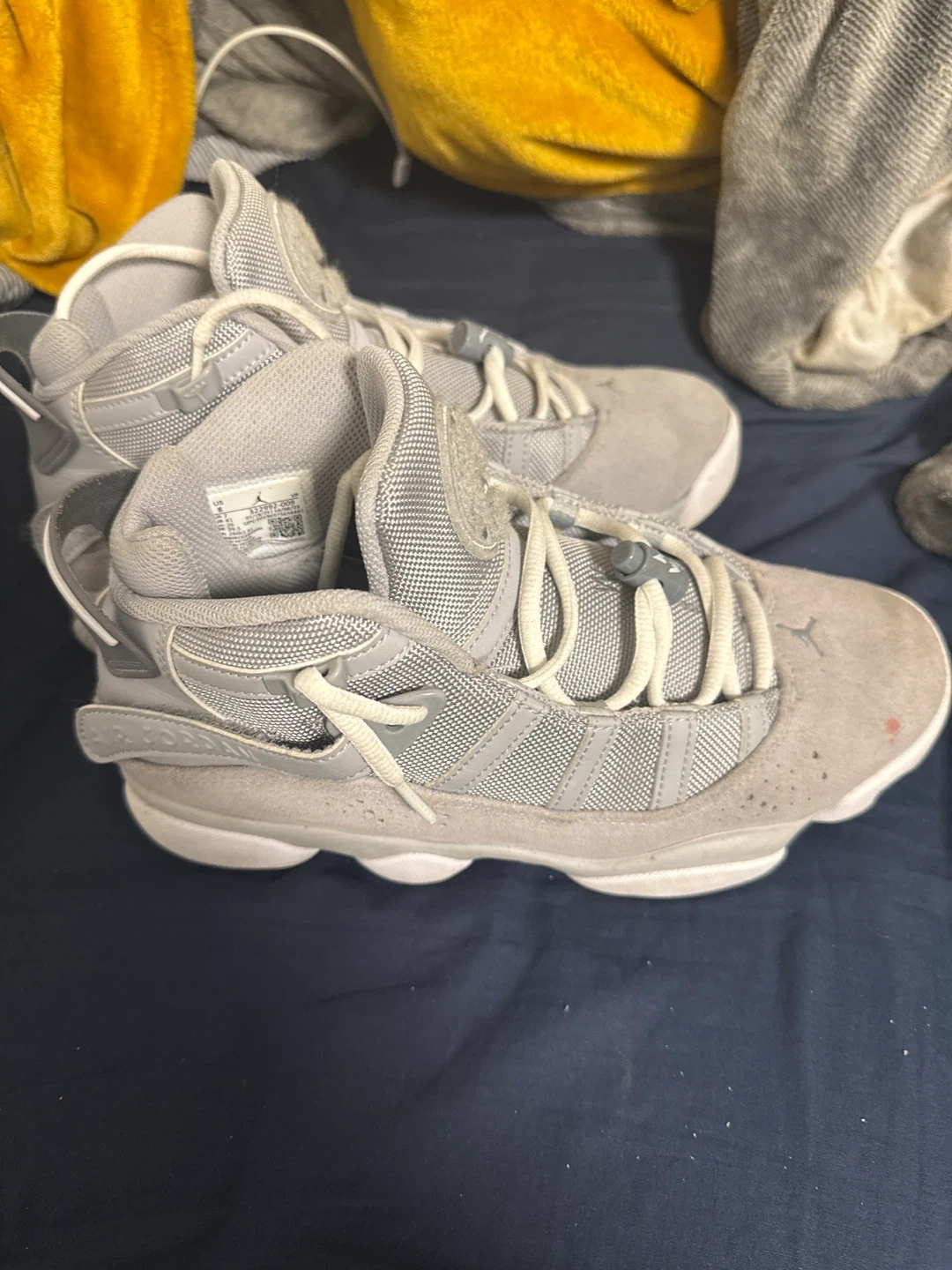 Jordan 6 Rings Gray Basketball Shoes - photo 3