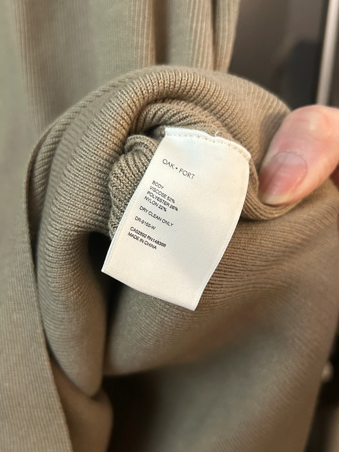 Oak + Fort Beige Knit Dress - Size M - photo 2