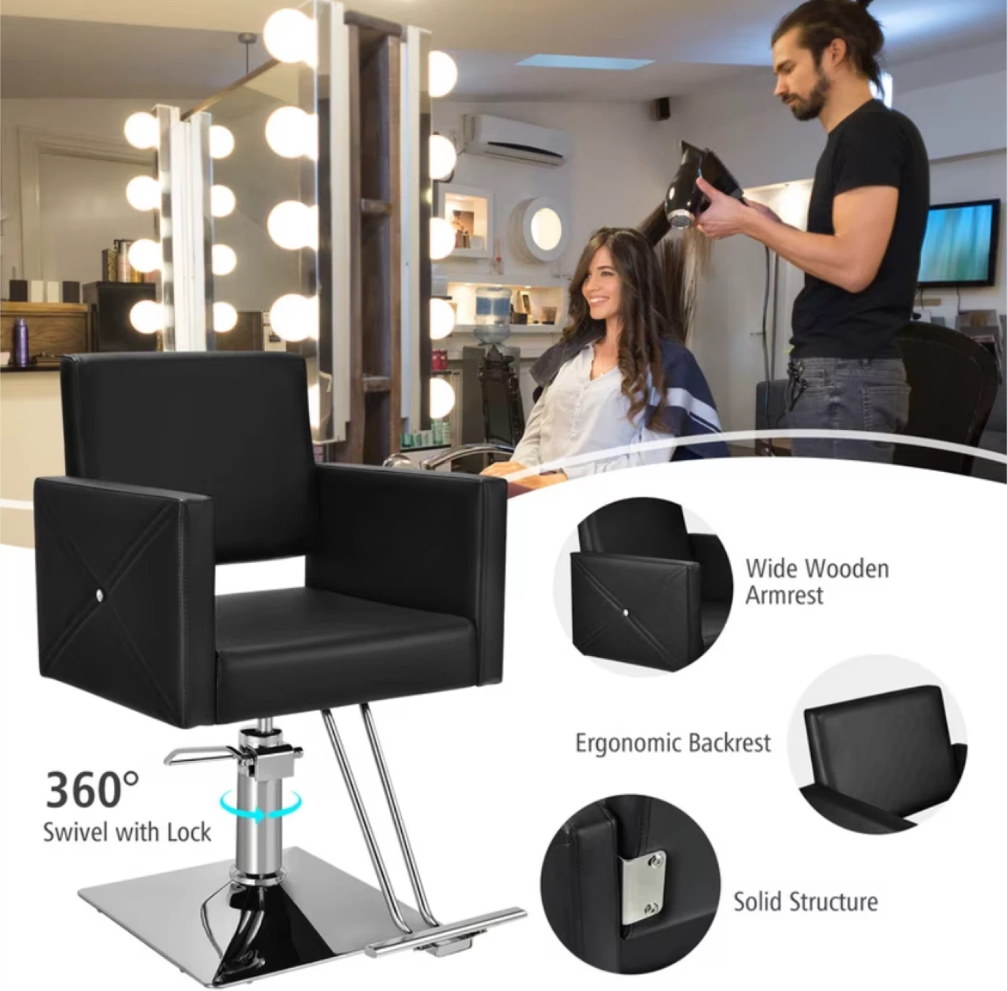 Brand new Black Hydraulic Barber/Salon Chair - photo 3