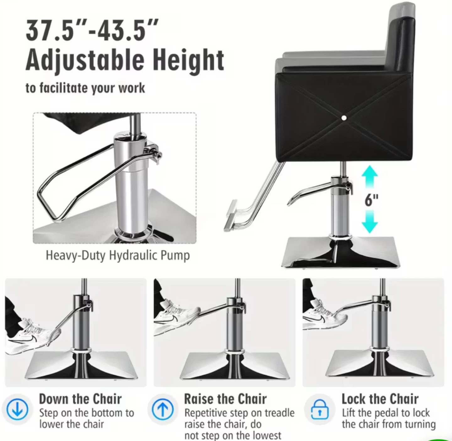 Brand new Black Hydraulic Barber/Salon Chair - photo 4