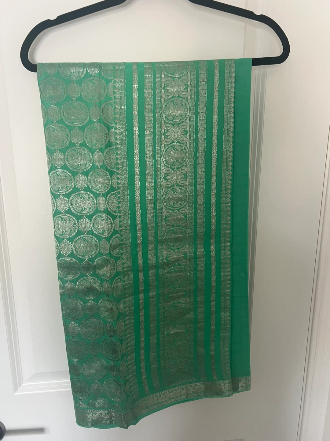 Green Sari with Blouse - photo 2