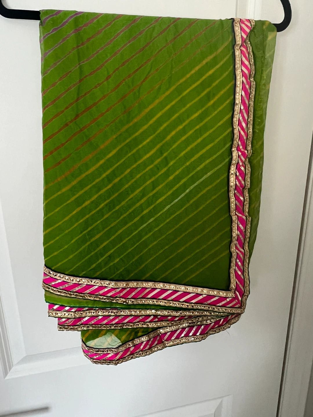 Green & Pink Sari - photo 2