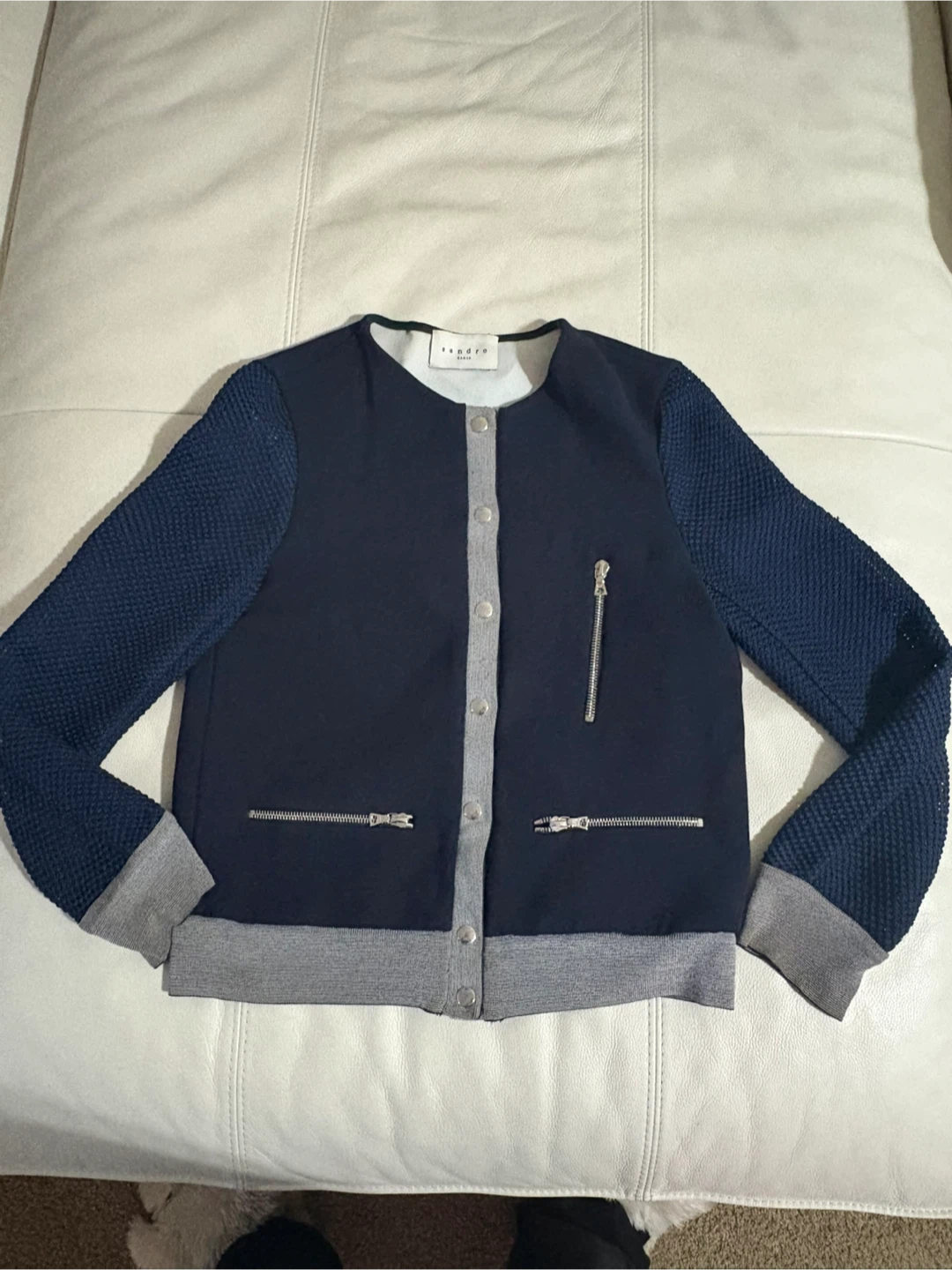 Sandro Paris Navy Blue Cardigan