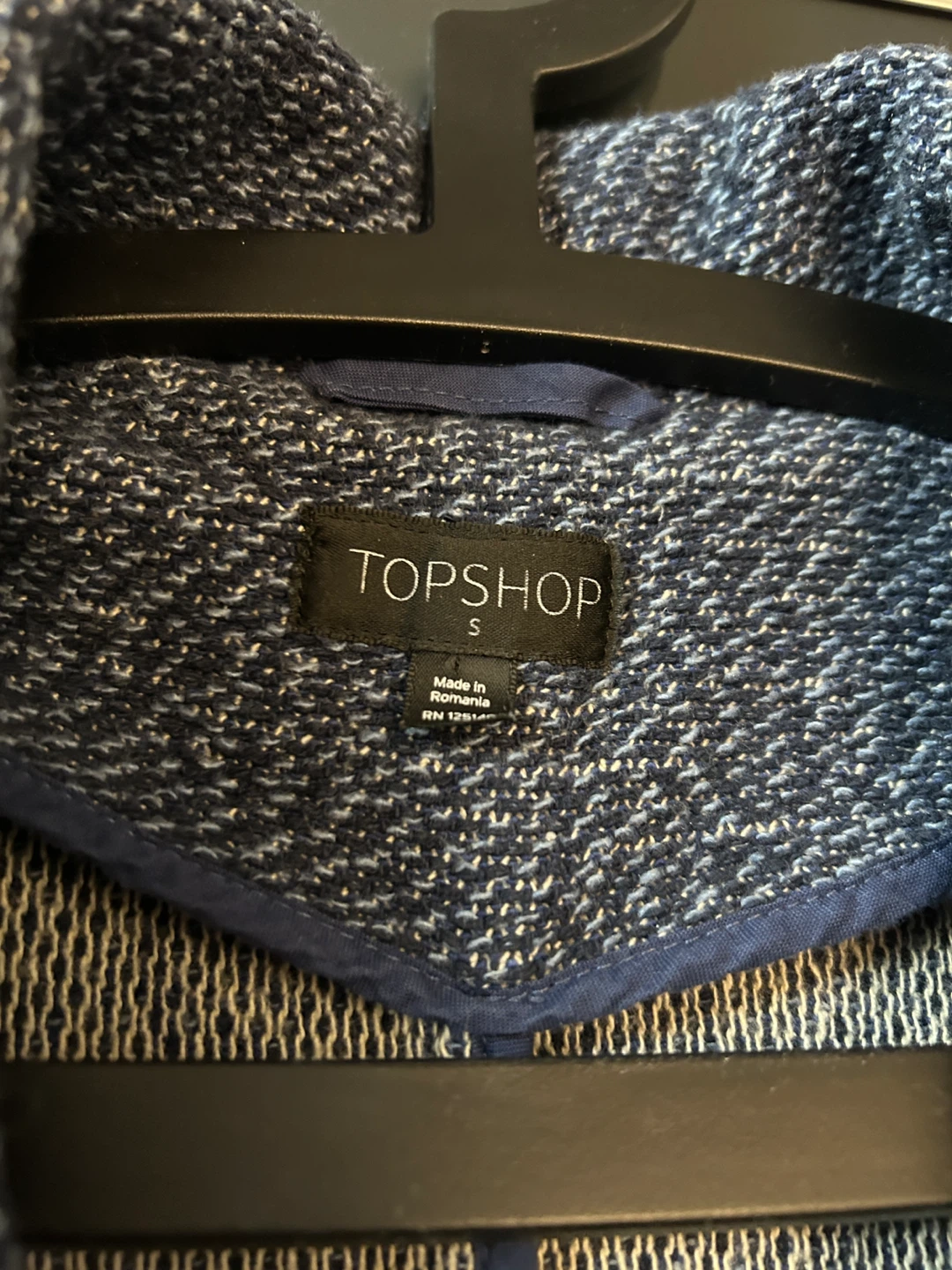 Topshop Blue Textured Coat - Size Small - photo 2