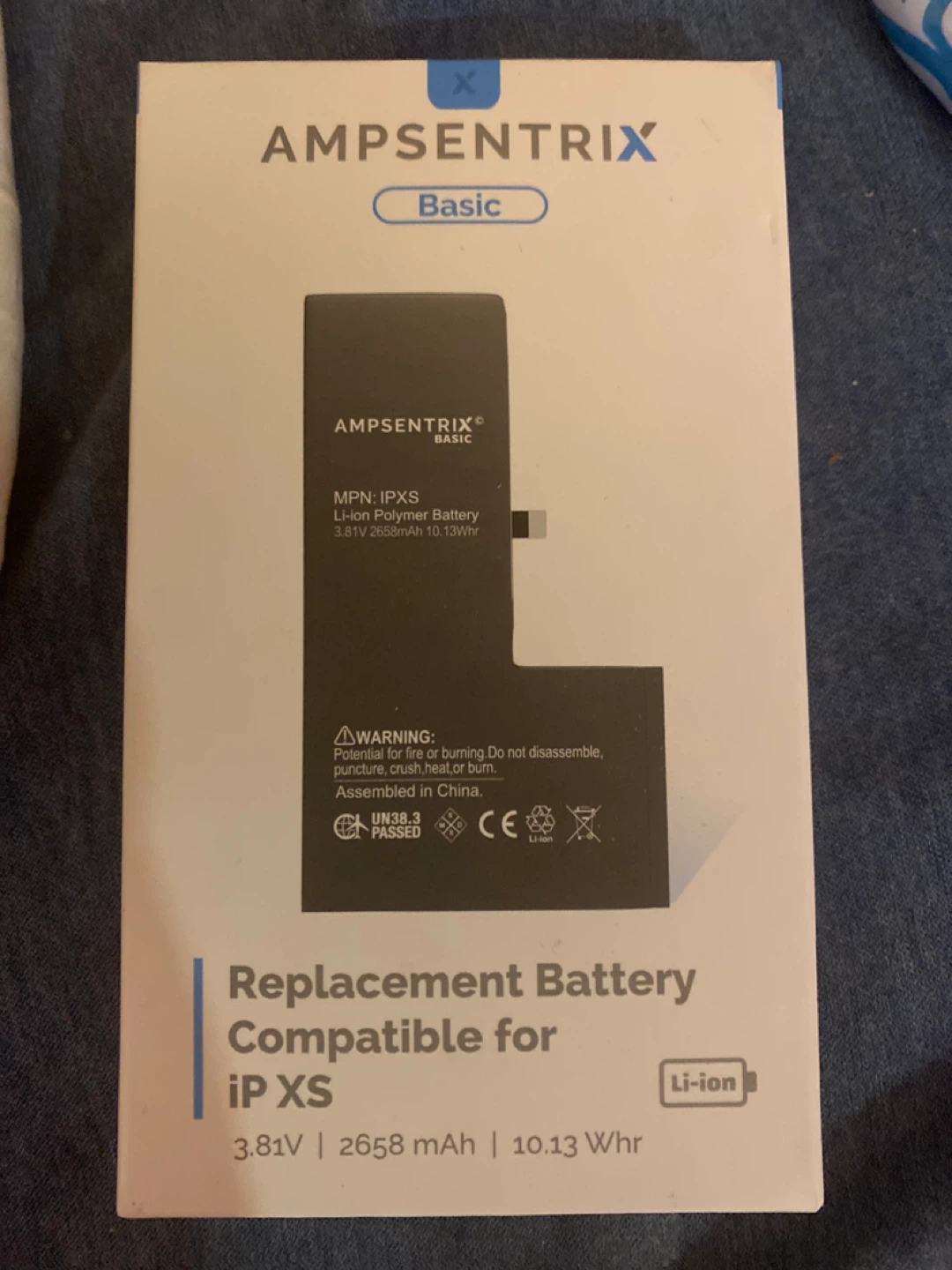 Ampsentrix Replacement Battery for iPhone XS - New