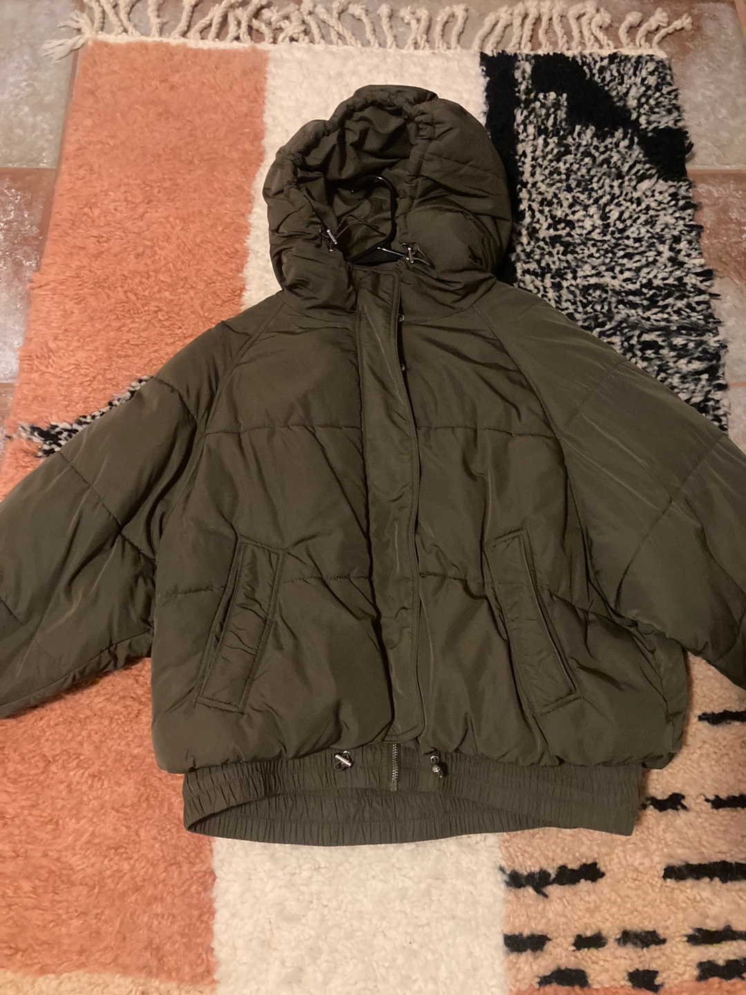Zara TRF Collection Puffer Jacket - Olive Green
