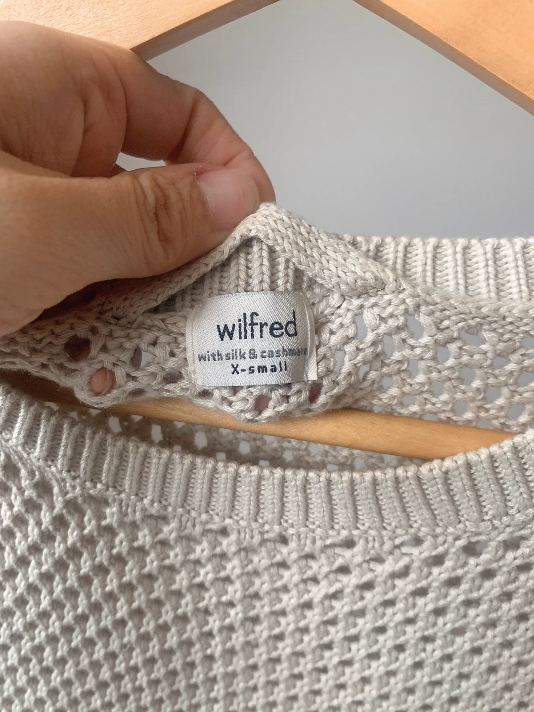 Wilfred Open Knit Short Sleeve Top – XS – Soft Greige - photo 4