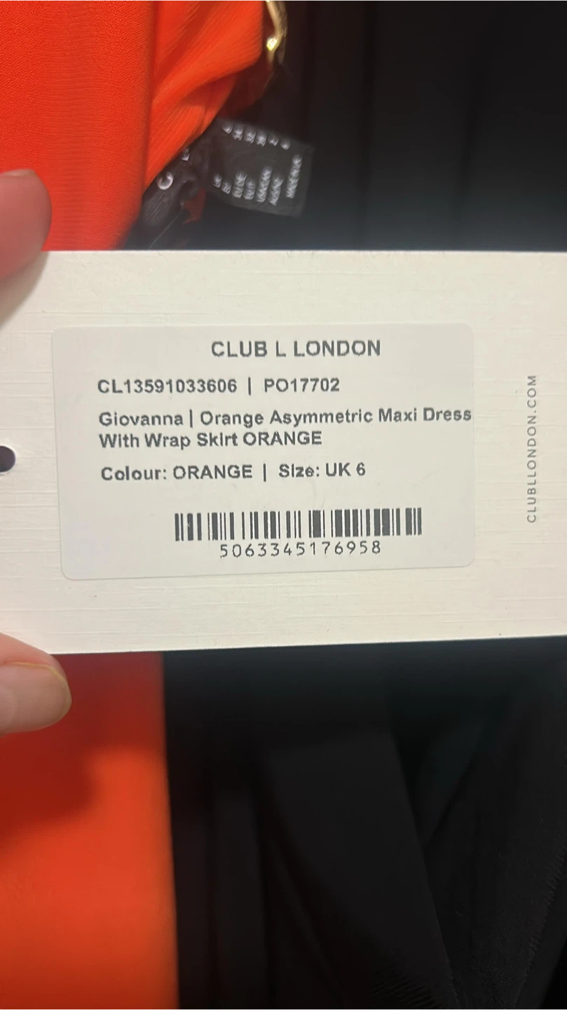 Club L London Giovanna Orange Dress - Size UK 6 - photo 3