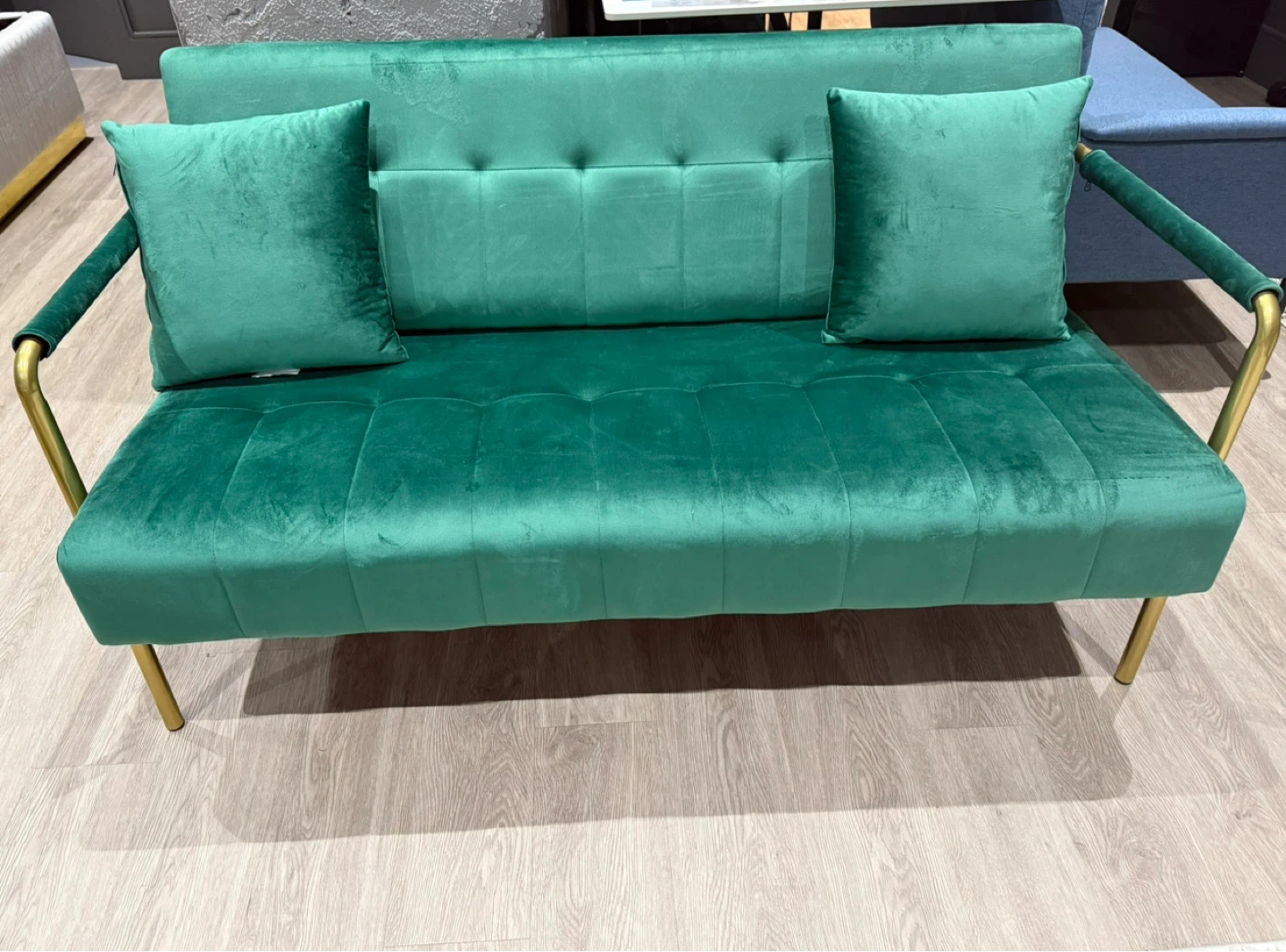 Brand New Emerald Green Velvet  Sofa - 56.5"