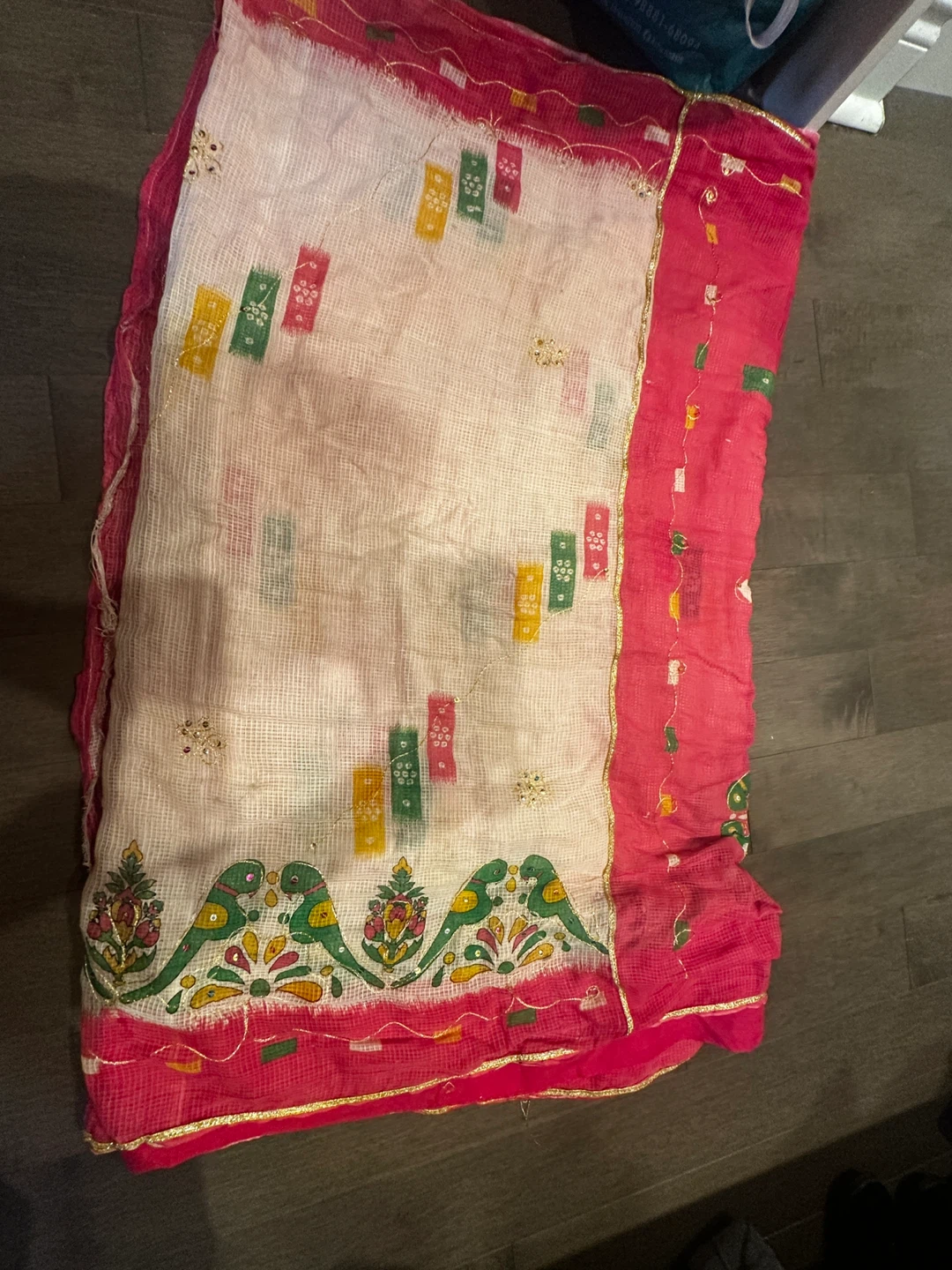 Pink Embroidered saree