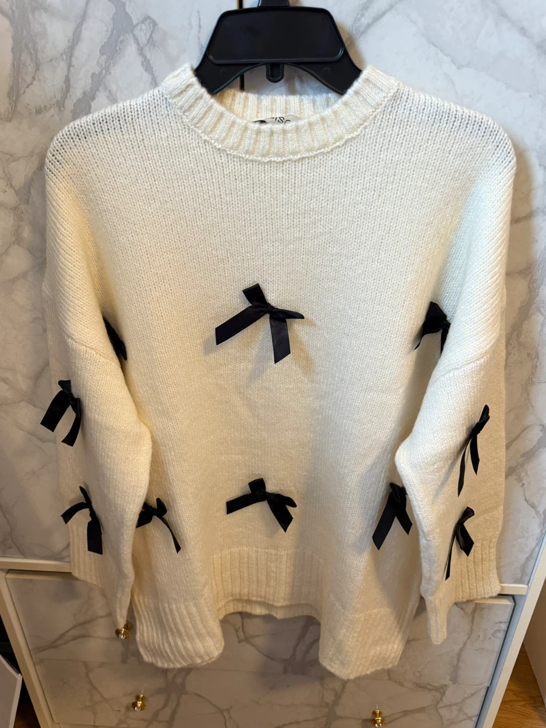 Cream Sweater with Bows. Priced to clear space!