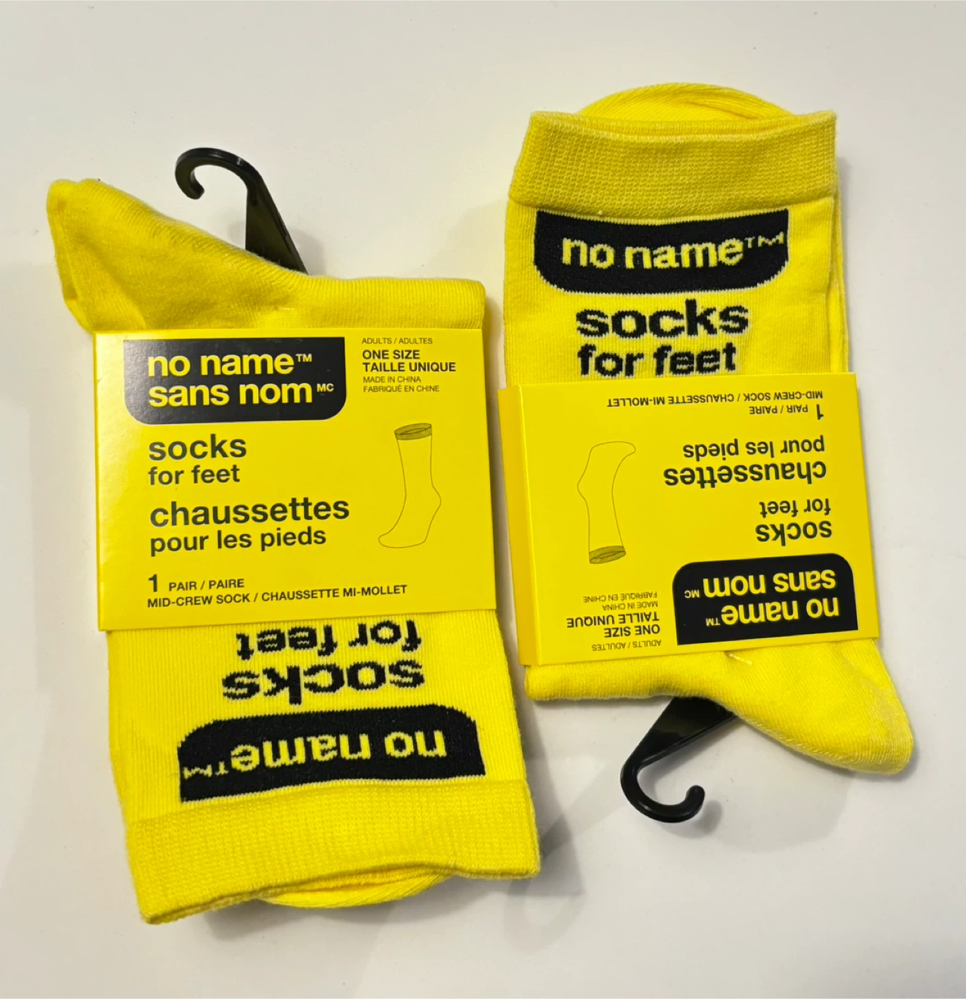 no name socks for feet VIRAL YELLOW CANADA EXCLUSIVE, Adults O/S