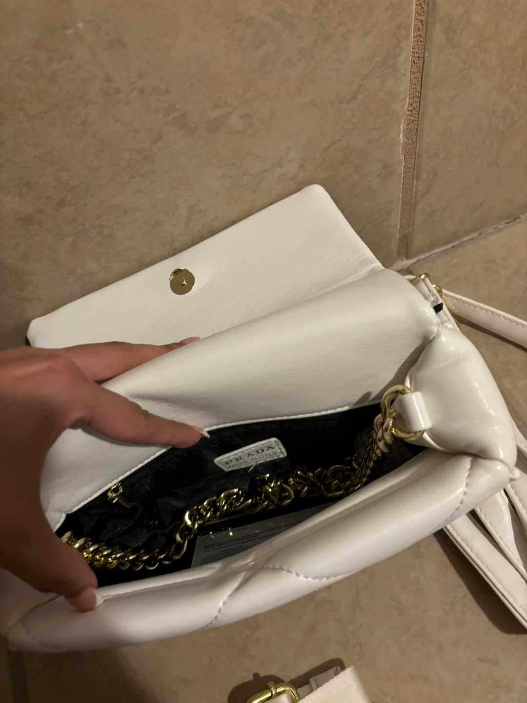 Prada White Quilted Leather Shoulder Bag - photo 3
