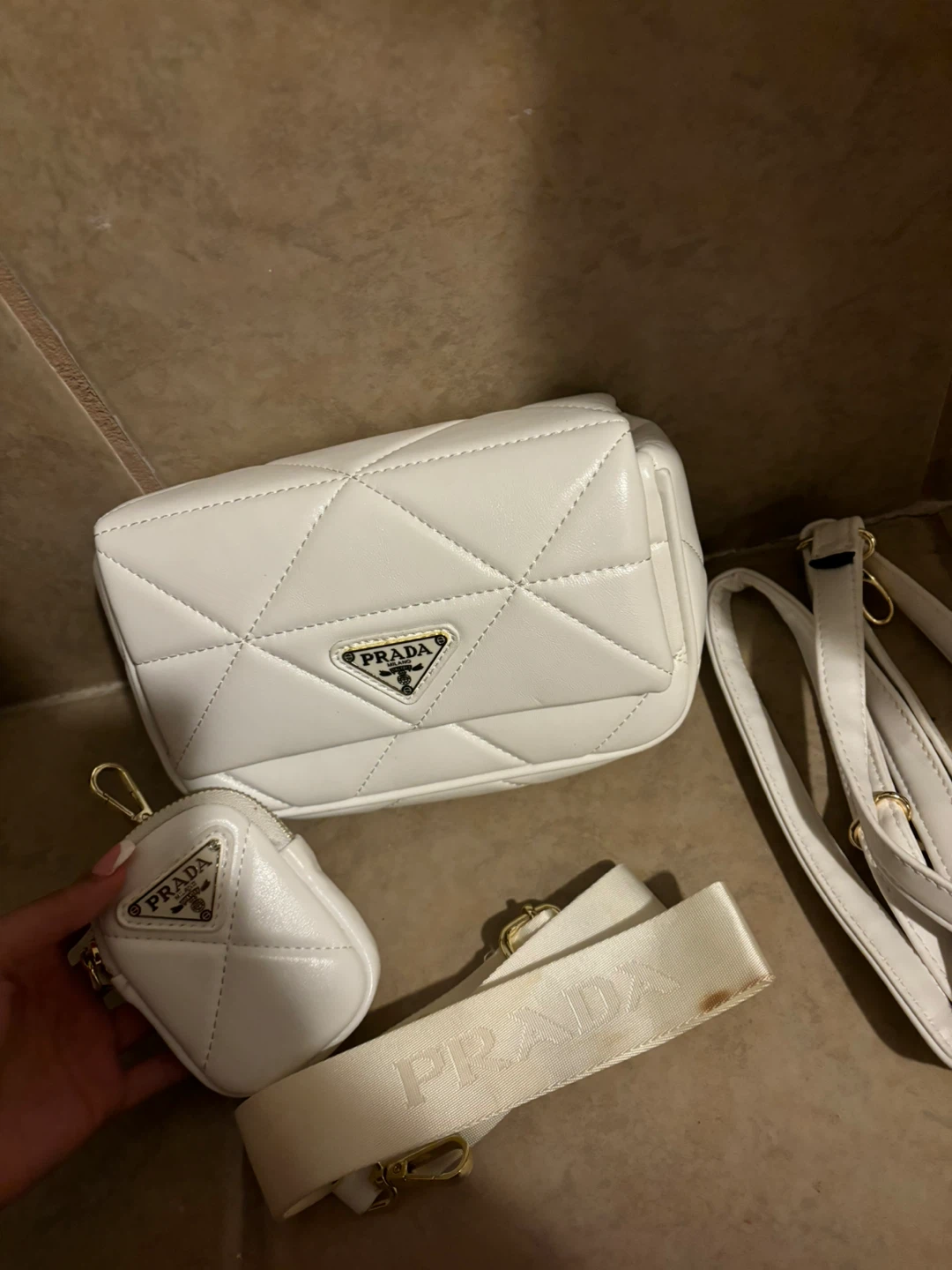 Prada White Quilted Leather Shoulder Bag - photo 2