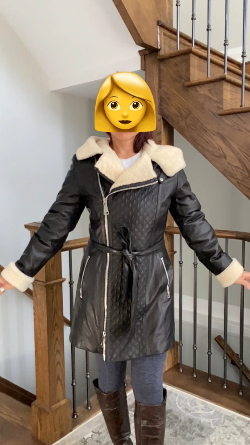 Dellera Black Leather Shearling Jacket - photo 2