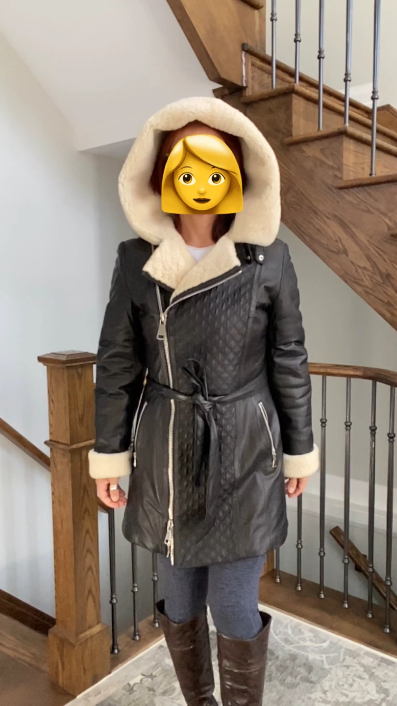 Dellera Black Leather Shearling Jacket