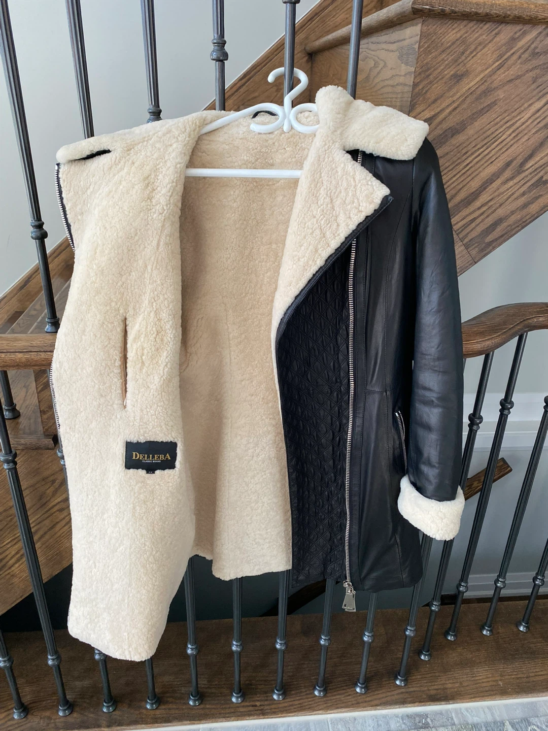 Dellera Black Leather Shearling Jacket - photo 4