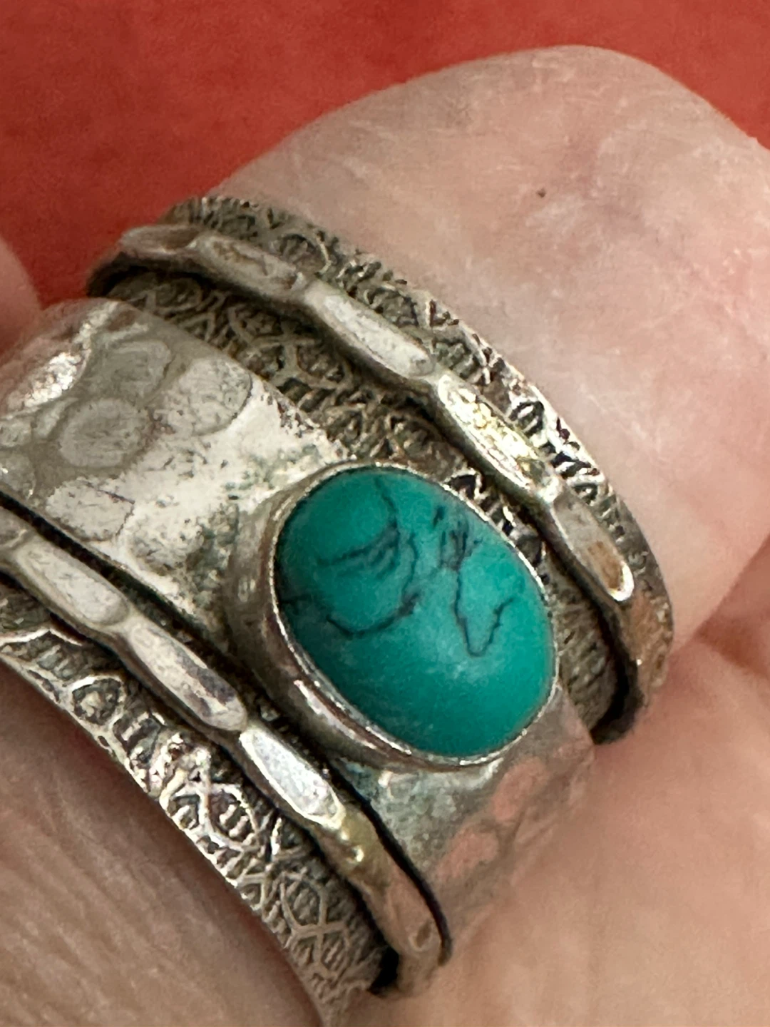 Turquoise & Silver  925 Spinner Ring - photo 4