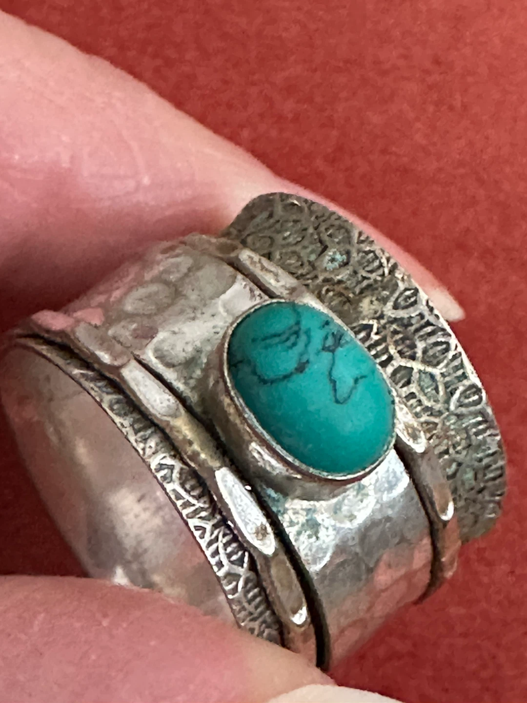 Turquoise & Silver  925 Spinner Ring - photo 3