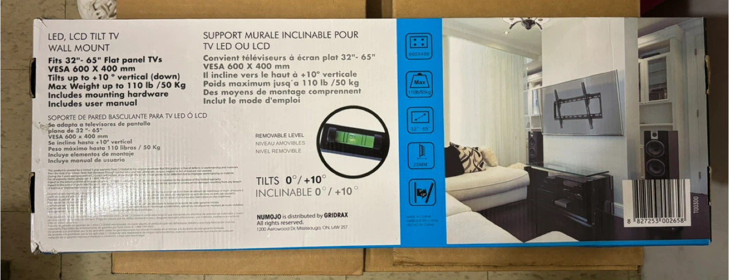 Numojo LED LCD Tilt TV Wall Mount 32-65"