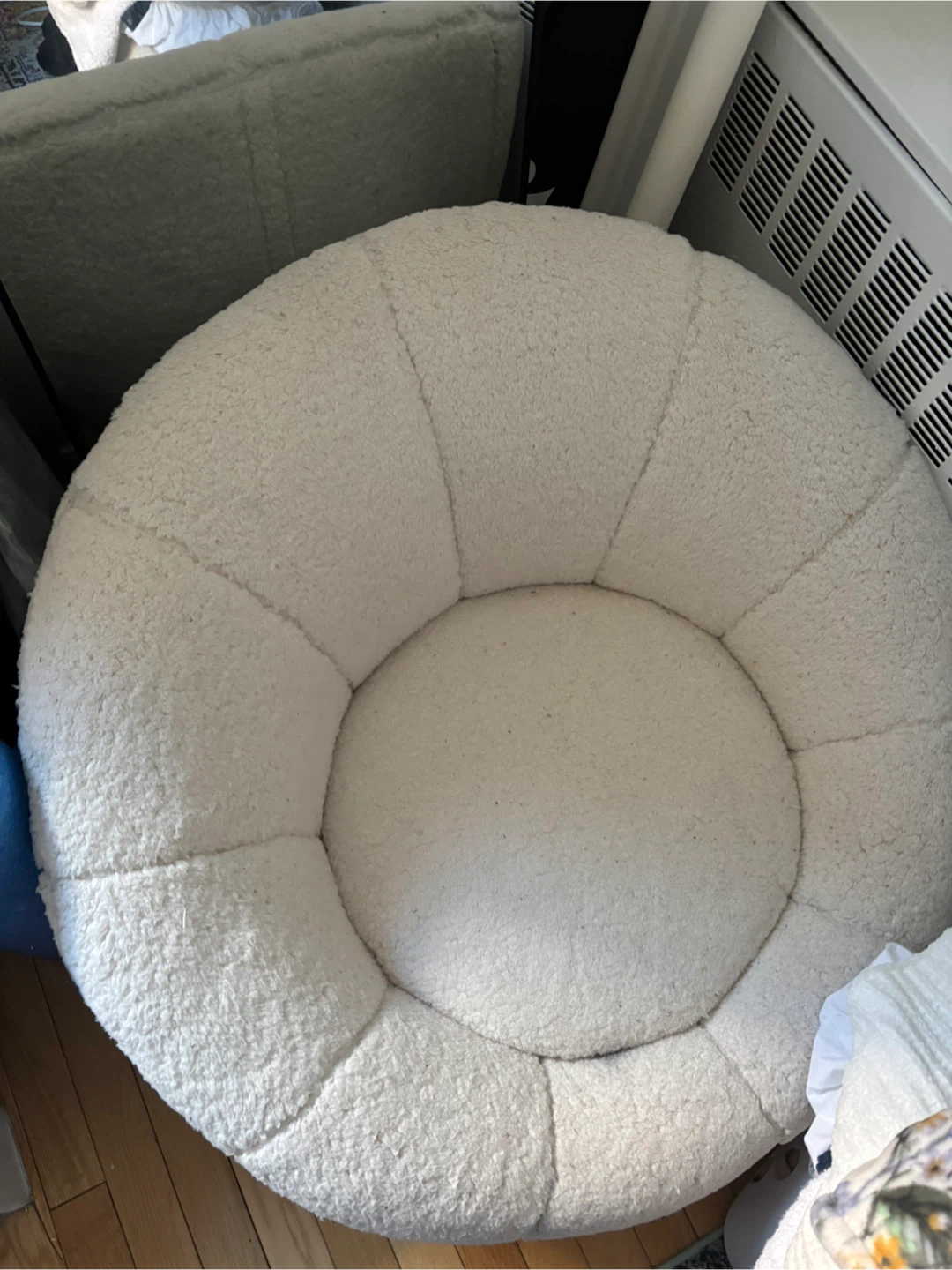 White Boucle Saucer Chair