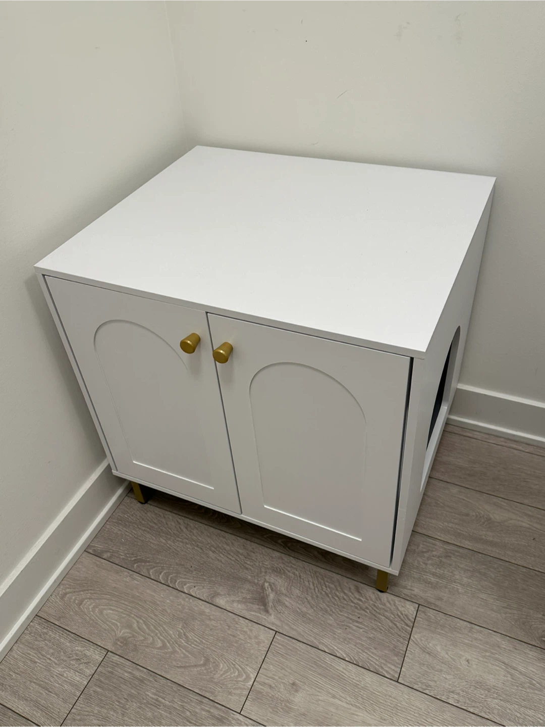 Cat Litter Box Enclosure Cabinet (White) - photo 4
