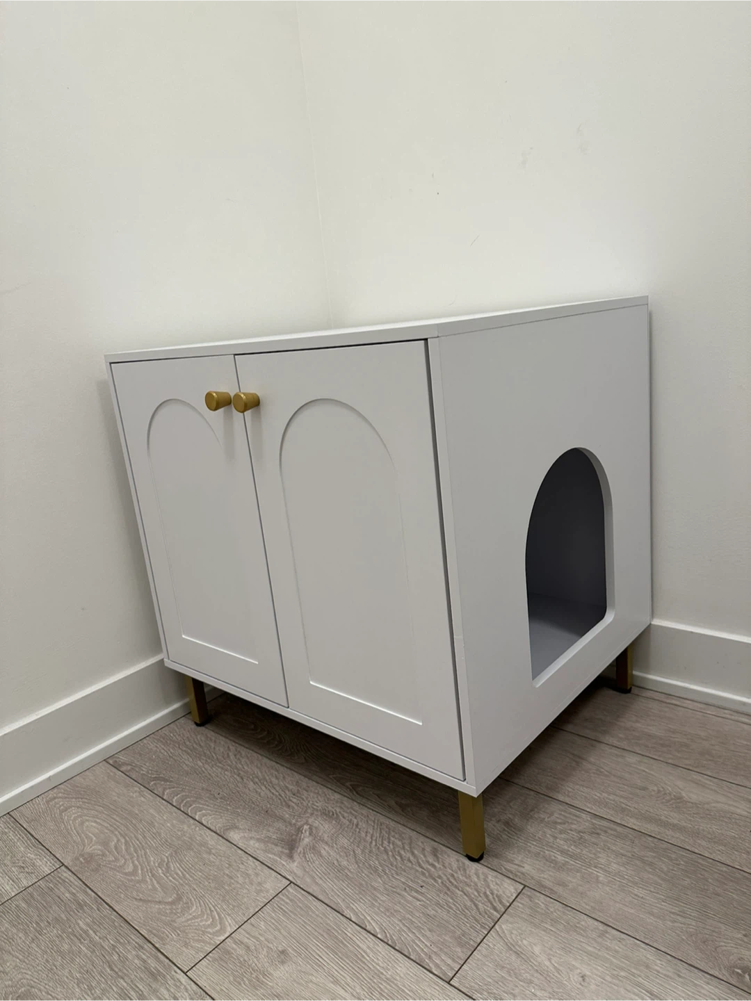 Cat Litter Box Enclosure Cabinet (White) - photo 2