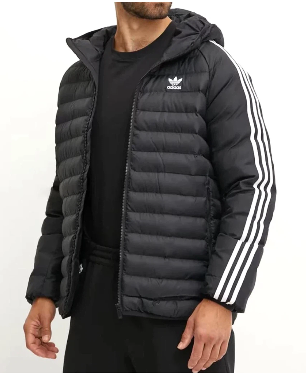 Adidas Originals Pad Hooded Jacket - Black/White - Size L