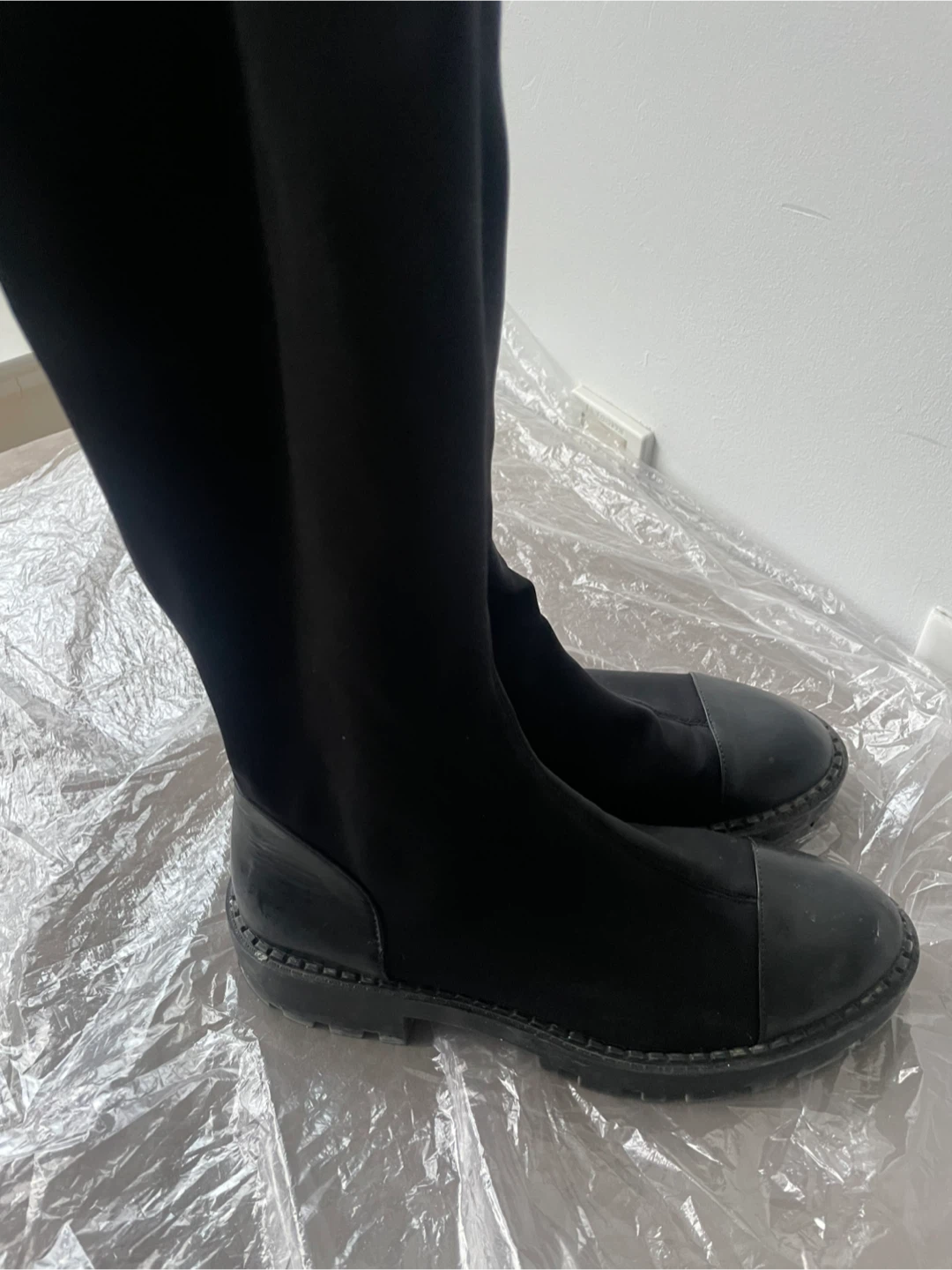 Zara Black lug sole Knee High Boots. Size 38, 7-7.5 - photo 5