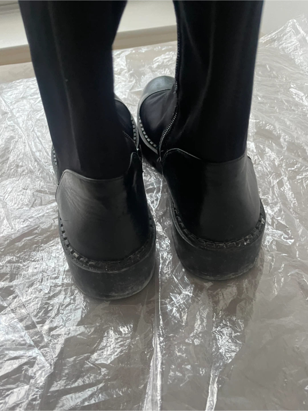 Zara Black lug sole Knee High Boots. Size 38, 7-7.5 - photo 4