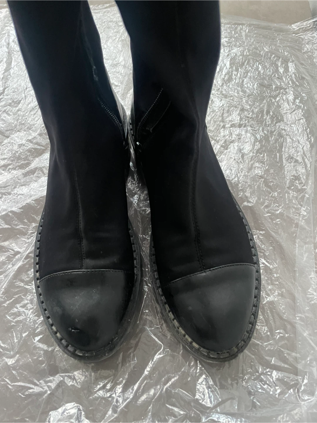 Zara Black lug sole Knee High Boots. Size 38, 7-7.5 - photo 3