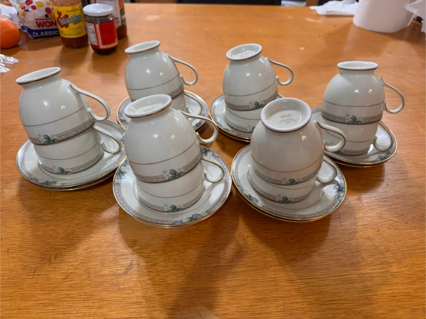 Valentine Sale 12 Fine China Regency Rose Cup & Saucer Set