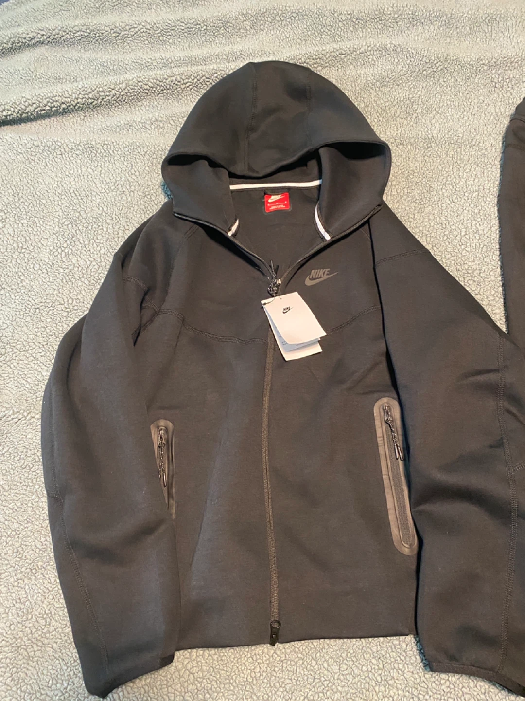 New Nike Tech Fleece Black Tracksuit - photo 2