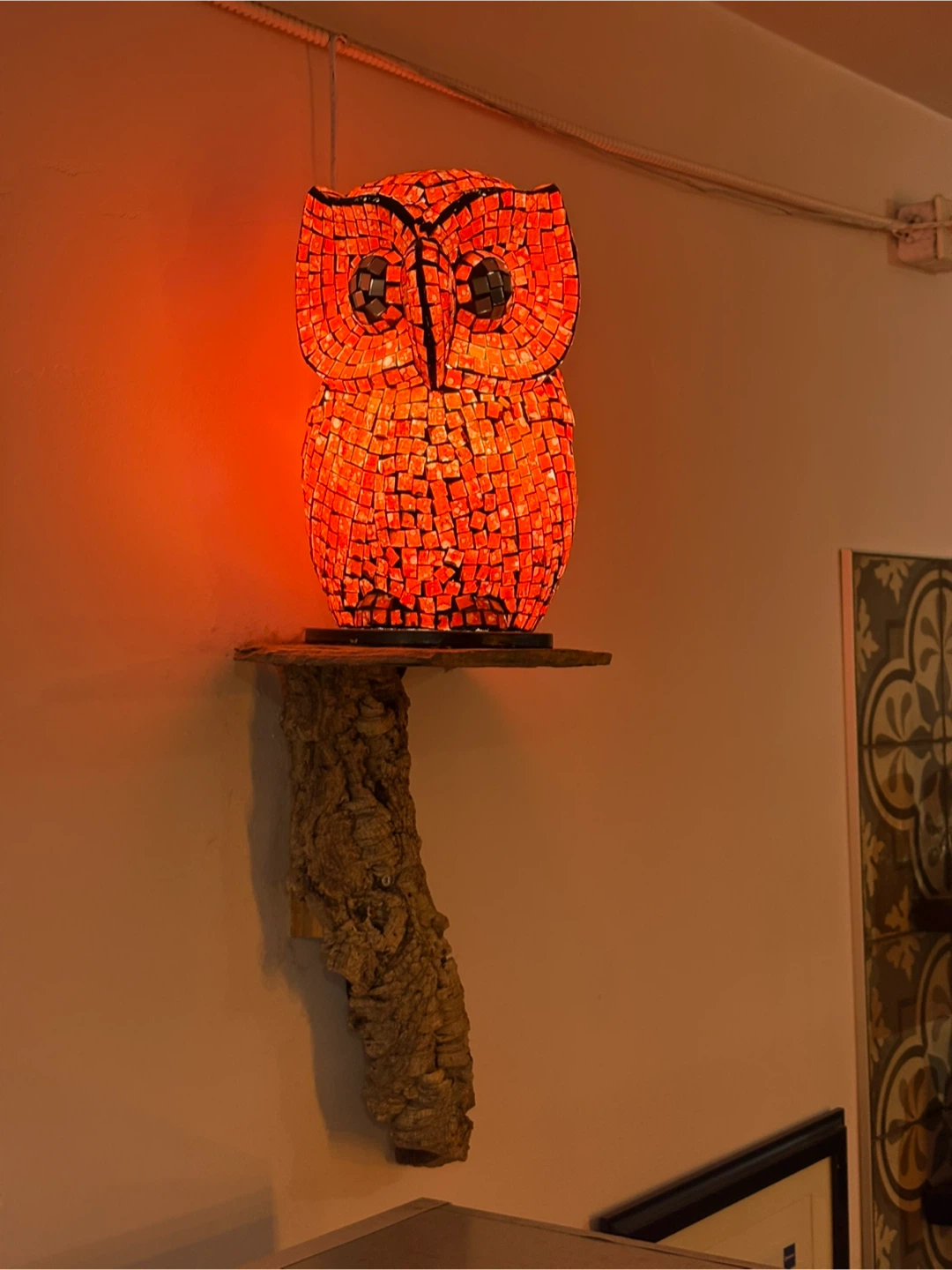 Mosaic Owl Table Lamp