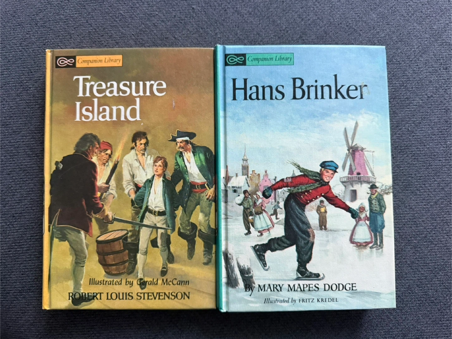 GOOD CONDITION Vintage Treasure Island & Hans Brinker Books