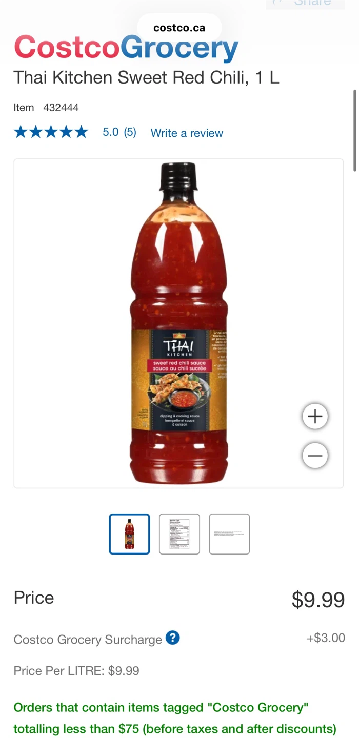 Thai Kitchen Sweet Red Chili Sauce - 1 Litre - photo 2